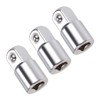 TOP-VIGOR 3 Pieces 1/4" Female to 3/8" Socket Adapter, Chrome