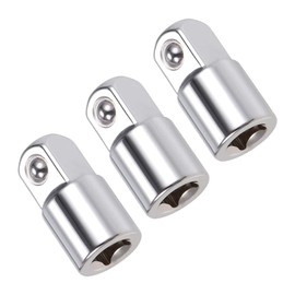 TOP-VIGOR 3 Pieces 1/4" Female to 3/8" Socket Adapter, Chrome Vanadium Steel 1/4 to 3/8 Inch Adapter with Ball Lock for Ratchets and Hand Tools