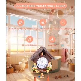 Cuckoo Clock, Cuckoo Bird Voices Wall Clock, Handicraft Vintage Cuckoo Tree House Clock, Traditional Chalet Style Decorative Clock, with Cute Toys for Bedroom Kids Living Room Scho