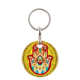 496 - Hamsa Hand, Hand of Fatima & Lucky Evil Eye Keyring Bag Hanger Protection and Good Luck