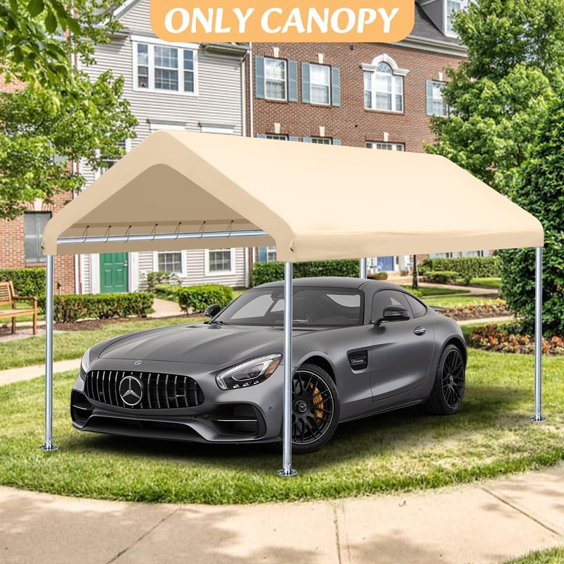10x20FT Carport Replacement Canopy Top Cover, Garage Top Shelter Cover
