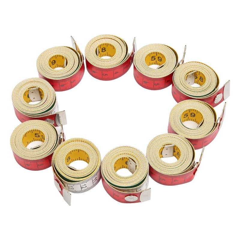 10pcs Soft Measuring Tape 60Inch 150cm Double Sided Colorful Clear