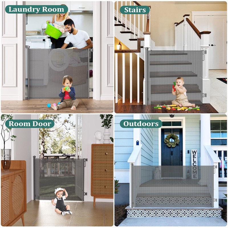 Babepai Retractable Baby Gates Extra Wide | 55" Wide x