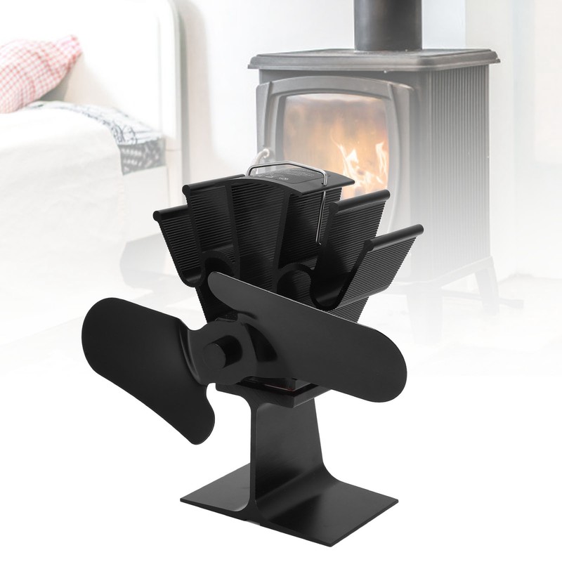 2 Blade Heat Powered Wood Fireplace Fan 1200RPM 25dB Low