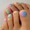 FIEONCIY Press on Toenails with Designs Acrylic Fake Nails for