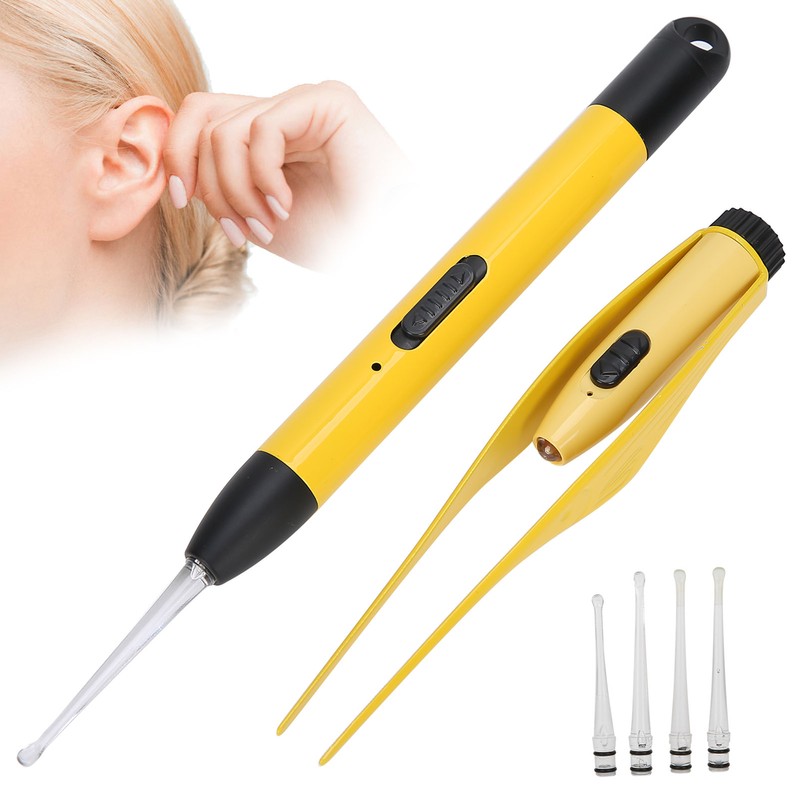 Rechargeable LED Luminous Earpick Ear Tweezers Portable Earwax Removal Cleaning