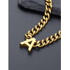 Bandmax Mens Chunky Cuban Chain Choker Necklace with A Letter
