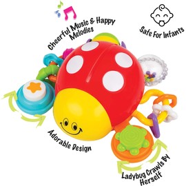 KiddoLab Lilly The Bug, Press & Crawl Musical Activity Toy. Ladybug Baby Nursery Early Development Toy. Crawling Toys for Learning, Educational Toys Series. Toys for 6 Month Old and Up