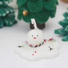 Silicone Molds Candle Cute Melting Snowman Resin Candle Molds for Christmas Party Decoration Candle Form Epoxy Plaster Mould (2.6 in)