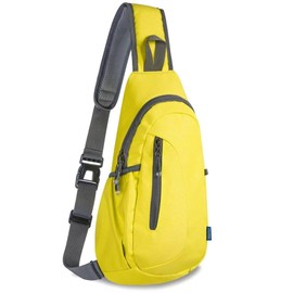 TITECOUGO Small Sling Bag Lightweight Crossbody Bag for Women Men Hiking Backpack Travel Shoulder Bag Chest Daypack for Gym Work Casual Cycling Outdoor Sports Z1-Canvas, Yellow