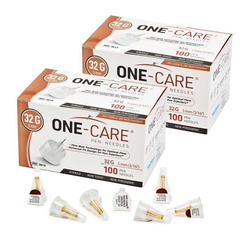 ONE-CARE Pen Tips 32G x 5mm, Box of 100, Universal