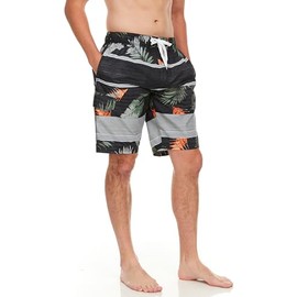 Kanu Surf Men's Standard Barracuda Swim Trunks (Regular & Extended Sizes), Condor Black/Or, Small