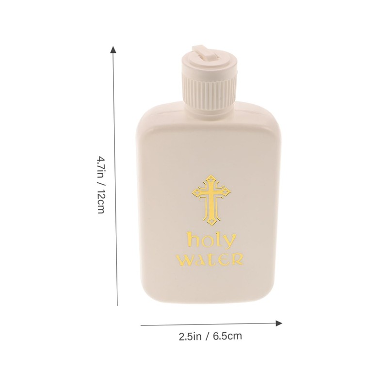 iplusmile 4pcs Decorative Holy Water Bottles Cross Pattern Vials for
