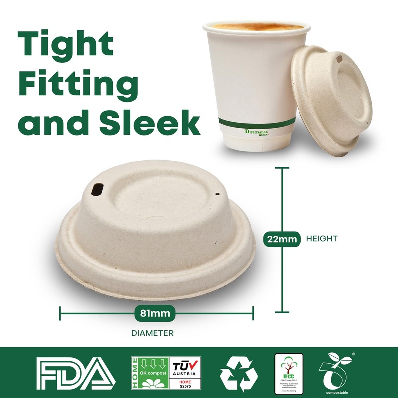 DISPOSABLE GREEN - NEXTGEN Coffee Cups Lid, Double Wall Disposable