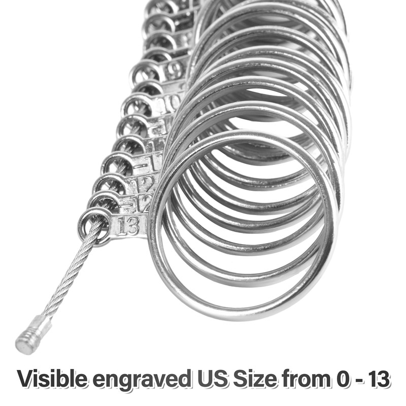 NuLink Ring Sizer Measuring Tool Stainless Steel Finger Rings Gauge