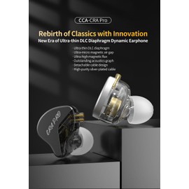 CCA CRA PRO in Ear Monitors, IEMs for Gaming, Ultra-Thin DLC Diaphragm Dynamic Driver Wired Gaming Earbuds, Deep Bass Clear Sound Ear buds IEM Headphones, in Ears for Singer Musician (Silver,with Mic)