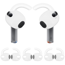 IiEXCEL 3 Pairs Galaxy Buds 3 Ear Hooks Wingtip, Replacement Silicone Wings Sport Earhooks Ergonomic Design Wing Tips Holder Non-Slip Anti-Slip Comfortable Accessories for Galaxy Buds 3 - White
