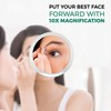 DBTech Large 8-Inch Suction 10x Magnifying Mirror with Precision Tweezers