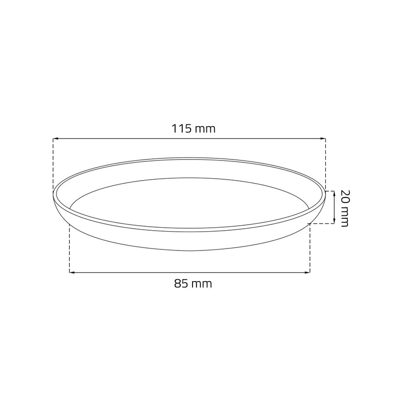 Dark concrete ceramic 13 cm planter with saucer, BARREL series