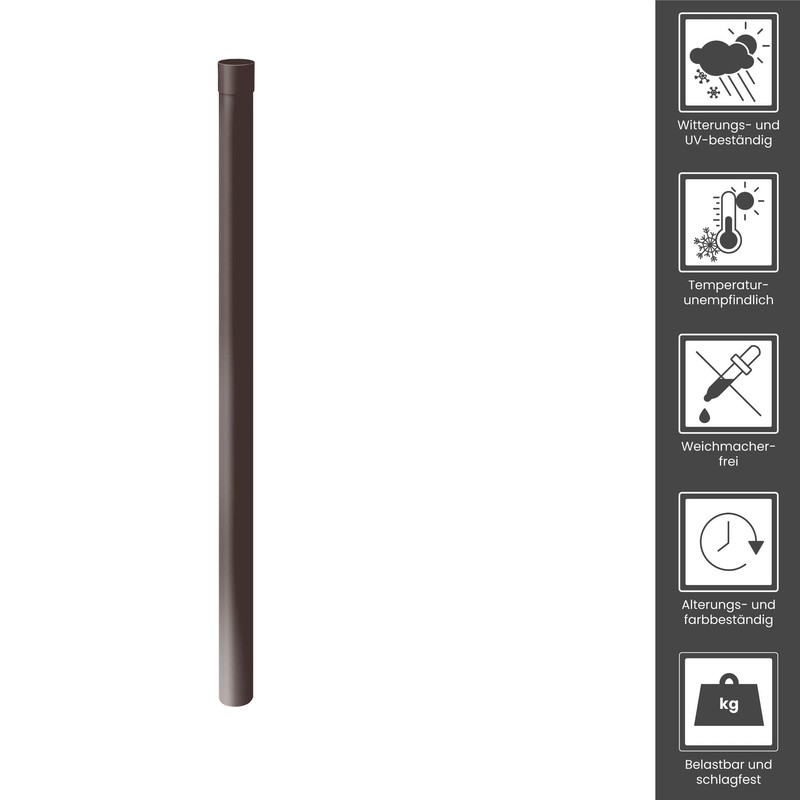INEFA Downpipe 100 cm, PVC DN50 / 50 mm, Dark