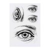 4 x 'Eye Sketch' Temporary Tattoos - Water Resistant, Skin-Safe,
