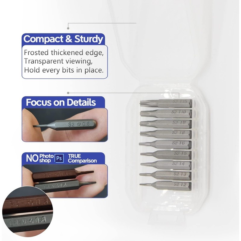 qiipii Precision S2 Steel 4mm screwdriver bit set 38pcs -