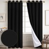Diraysid 100% Blackout Curtains Black Linen Curtains for Bedroom Grommet