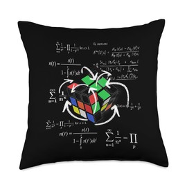 Magic-Cube math formulas chalk drawing Cult Retro Cool Throw Pillow