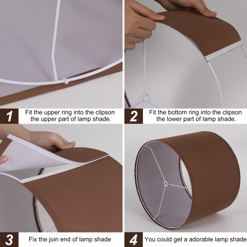 Lamp Shades Set of 2, Drum Lampshade for Table Lamps