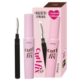 Etude Curl Fix Mascara 8g + Eyelash Comb Set, 02 Brown, 1 Piece / 에뛰드 컬 픽스 마스카라 8g + 속눈썹 빗 세트, 02브라운, 1개