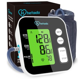 Blood Pressure Monitor, Upper Arm Blood Pressure Machine for Home Use, Portable Digital BP Monitor with 2x99 Readings Memory Adjustable Arm Cuff 8.7"-16.5" Large LCD Backlit Display | hetaida