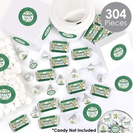 Big Dot of Happiness Family Tree Reunion - Mini Candy Bar Wrappers, Round Candy Stickers and Circle Stickers - Family Gathering Party Candy Favor Sticker Kit - 304 Pieces