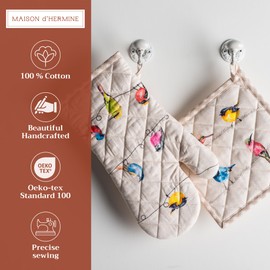 Maison d' Hermine Spring/Summer Set with Oven Gloves and Pot Holder