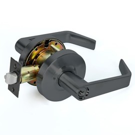 SUMBIN Grade 2 Commercial Heavy Duty Entry Door Lever Lockset, ADA for Fire Door Matt Black Finish