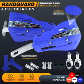 Fewfuss Dirt Bike Hand Guards with Grips, Univeral Dirtbike Motorcycle Handguards 7/8'' and 1 1/8'', MX Motocross Supermoto Racing ATV Handguards 22mm 28mm (Blue)