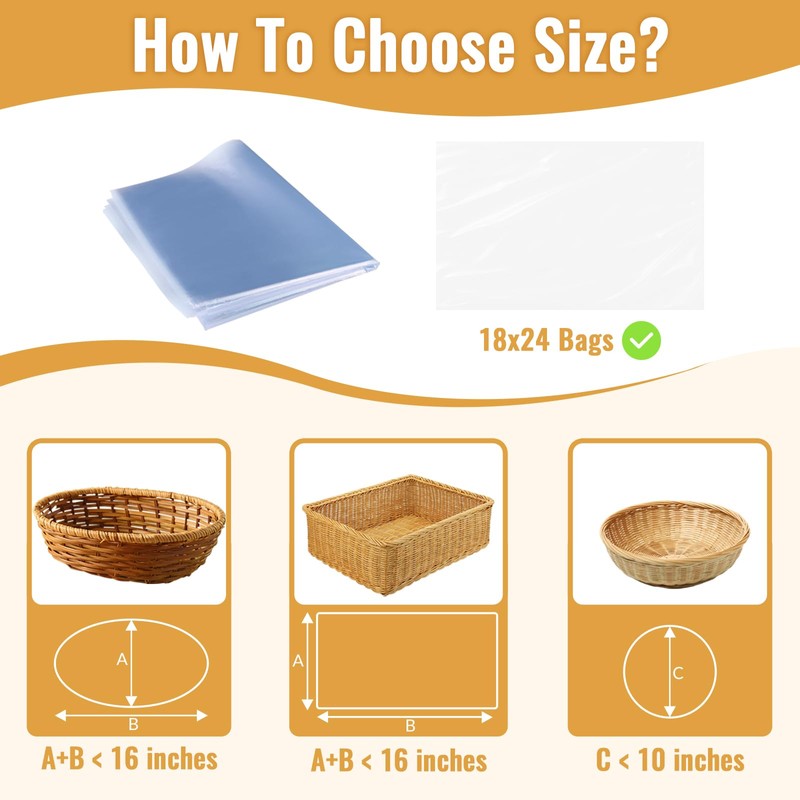 Yeumk Shrink Wrap Bags for Christmas Gift Baskets 18x24 Inches