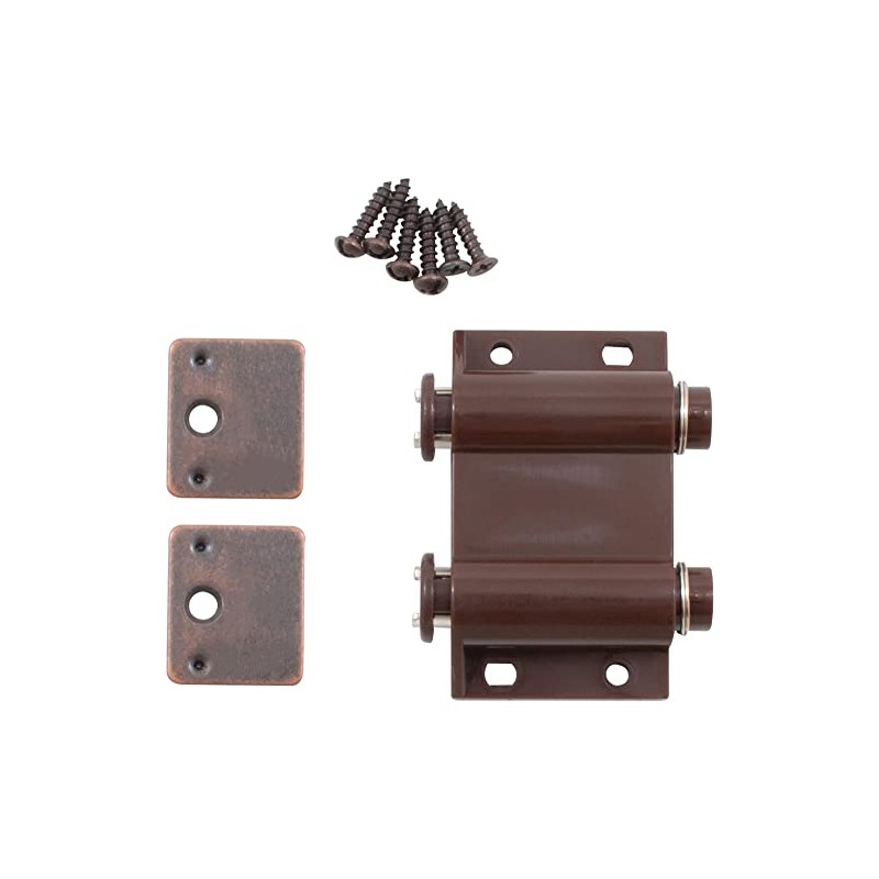Magnetic Touch Latch, Double, Dark Brown by Stone Harbor Hardware