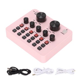 V8 USB Live Sound Card 48KHz 16 Bits Dual Channel Multifunctional Sound Mixer Kit for Webcast Outdoor Activities