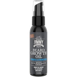 Uncle Jimmy Beard Growth Oil with Biotin | Natural Beard Care for Thicker, Fuller Healthier Beard | Men's Facial Hair Treatment for Grooming | Increases Thickness and Volume 2 Fl Oz