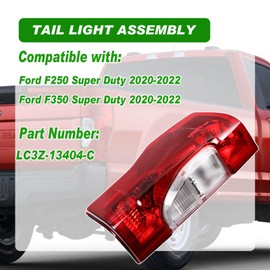 Lochnchn Tail Lights Rear Taillight Assembly Compatible with Ford F250 F350 Super Duty 2020 2021 2022 Tail Lamp Non-LED Non-Blind Spot Right Passenger Side