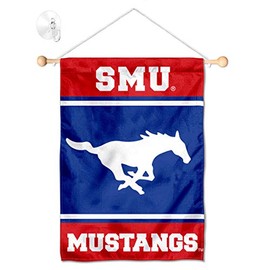 College Flags & Banners Co. Southern Methodist Mustangs Window Wall Banner Hanging Flag with Suction Cup
