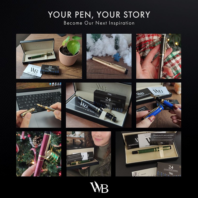 Wordsworth & Black Primori Fountain Pen Set [Black Gold]; Medium