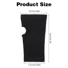 AOZUO 2pairs Palm Brace Wrist Support Sleeves, Elastic Wrist Compression Sleeve Carpal Tunnel Brace Breathable Fingerless Gloves Wrists Strap for Women Men Fitness Sports Cycling, Black