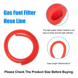 CMIYETO Gas Fuel Filter Tube Line Hose Clamps for GY6 50cc 70cc 90cc 110cc 125cc 150cc Engine 139QMB 157QMJ for Taotao Apollo SSR Scooter Moped Go Kart ATV Quad Dirt Pit Bike Motorcycle Parts Red