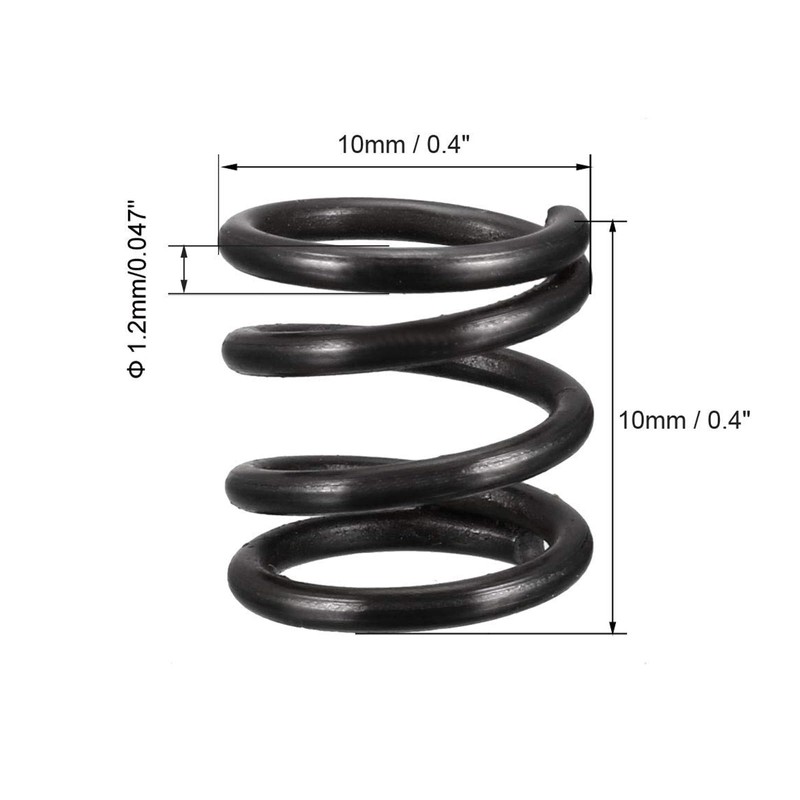 TOP-VIGOR 10Pcs Compression Spring, 1.2mm Wire Dia, 10mm OD, 10mm