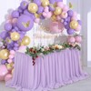 QueenDream Lavender Chiffon Table Skirt 6ft for Rectangle Tables Purple