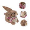 BIUDECO Easter Bunny Decor Straw Rabbit Ornament Handmade Bunny Straw