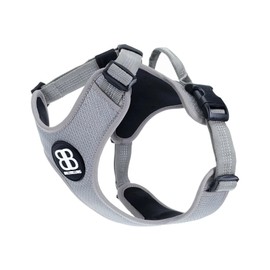 BullyBillows Active Light Dog Harness With Handle - Premium Harness With Padded Lining & Highly Reflective Design - Suitable For All Dog Breeds - Grey XSmall
