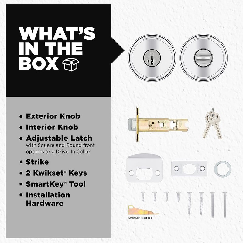 Kwikset Maven Entry Door Knob with Lock and Key, Secure