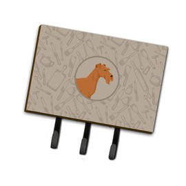 Caroline's Treasures CK2193TH68 Irish Terrier In the Kitchen Leash or Key Holder, Wall Hooks, Key Hooks Holder, Coat Rack Wall Mount, Coat Hooks, Hooks for Hanging Keys, Towels, Aprons, Leashes,